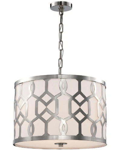 Crystorama 3 Light Polished Nickel Pendant In Nocolor