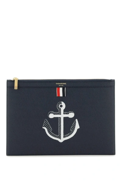 Thom Browne Grained Leather Pouch