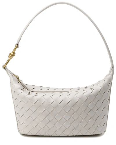 Tiffany & Fred Paris Woven Leather Hobo Shoulder Bag In White