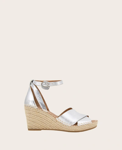 Gentle Souls Charli Suede X-band Espadrille Wedge Sandal In Silver