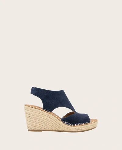 Gentle Souls Cody Suede Espadrille Wedge In Navy