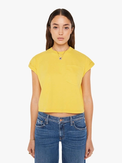 Mother The Keep On Rolling Pocket T-shirt Super Lemon T-shirt In Yellow
