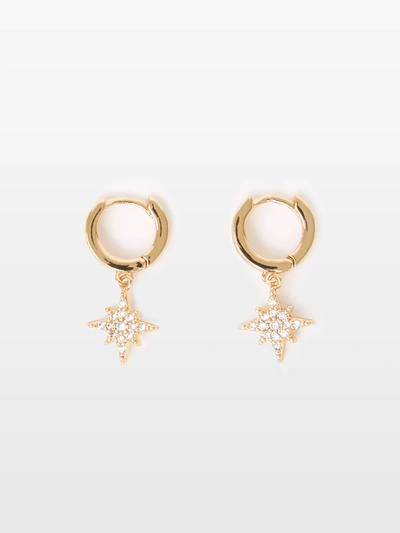 French Connection Star Huggie Hoop Earrings Gold