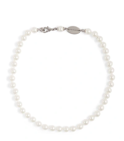 Dsquared2 Faux Pearl Choker In White