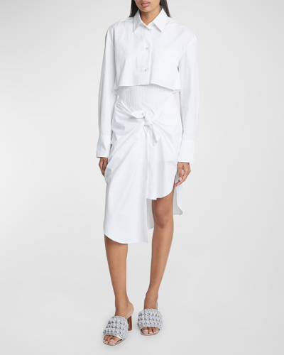 Jw Anderson Knotted Shirt Dress In White