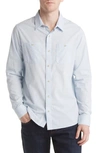 Travis Mathew Cloud Flannel Button-up Shirt In Heather Powder Blue