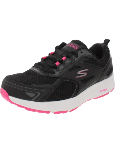 Skechers Go Run Consistent Womens Leather Air Cooled Goga Mat Insole Running Shoes In Multi