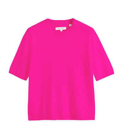 Chinti & Parker Crew-neck Fine-knit Top In Pink