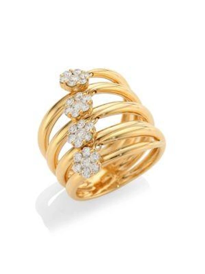 Hueb Diamond Flower 18k Gold & Diamond Statement Ring