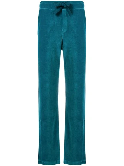 Moncler Ankle Slit Track Pants In Blue