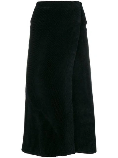 Cedric Charlier Flared Velvet Skirt In Black
