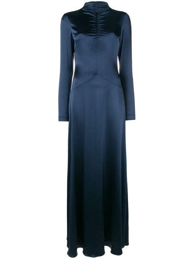 Cedric Charlier Cédric Charlier Ruched Neck Gown - Blue