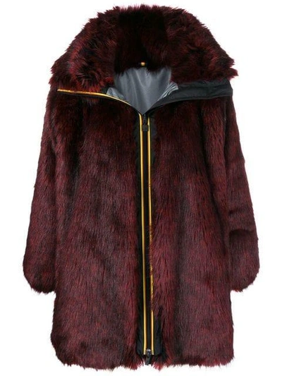 Faith Connexion Faux Fur Coat In Red