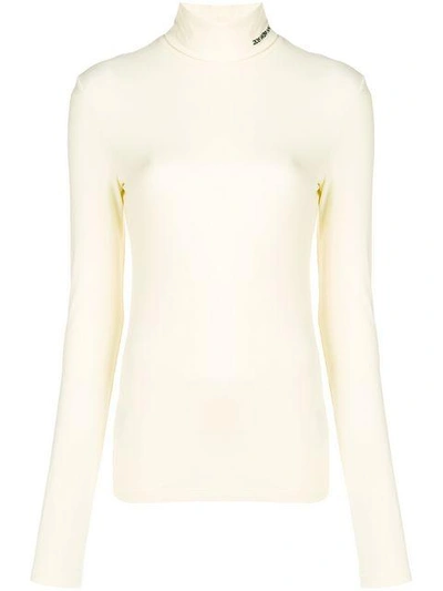 Calvin Klein 205w39nyc Turtle-neck Fitted Top In Yellow