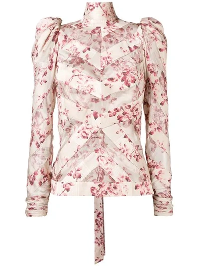 Zimmermann Floral Print Blouse - Neutrals