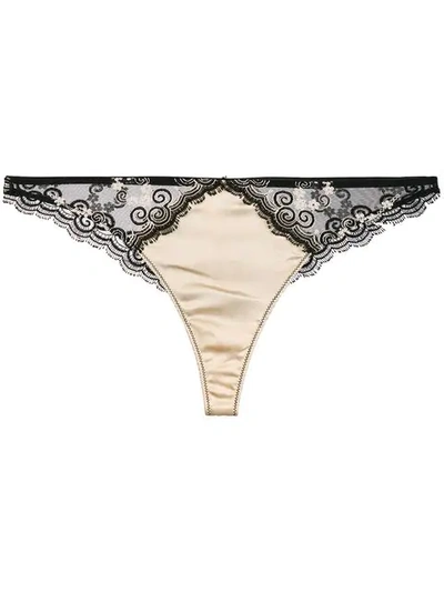 Chite' Macy Satin Thong In Neutrals