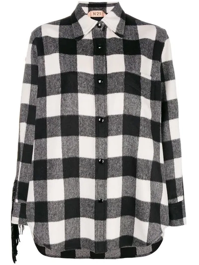 N°21 Oversized Checked Flannel Shirt In 0150