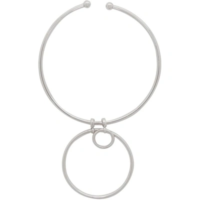 Mm6 Maison Margiela Silver Hoops Necklace In 951 Silver