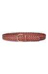 Linea Pelle Classic Braided Belt In Mid Brown