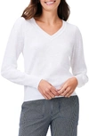 Nic + Zoe Slub Cotton Blend Sweater In Paper White