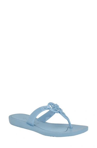 Guess Tyana Flip Flop In Blue- Manmade