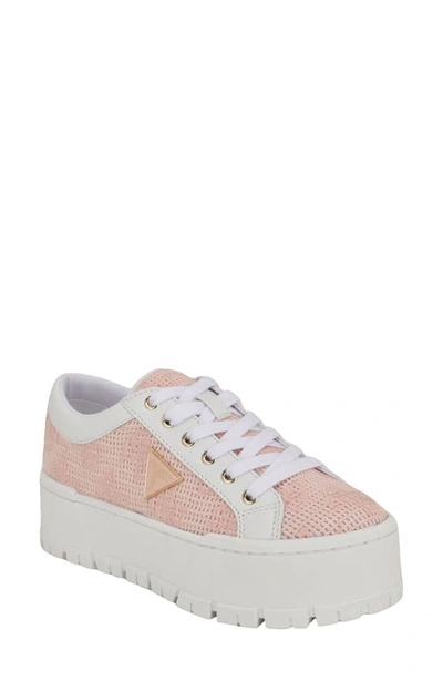 Guess Tesie Platform Trainer In Pink