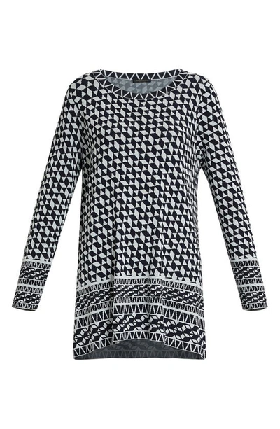 Marina Rinaldi Geo Jacquard Sweater In Ultramarine