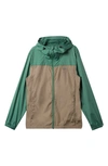 Quiksilver Overcast Water Repellent Hooded Windbreaker In Frosty Spruce