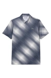 Lacoste Regular Fit Print Stretch Polo Shirt In Navy Blue