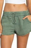 Roxy Scenic Route Drawstring Shorts In Agave Green