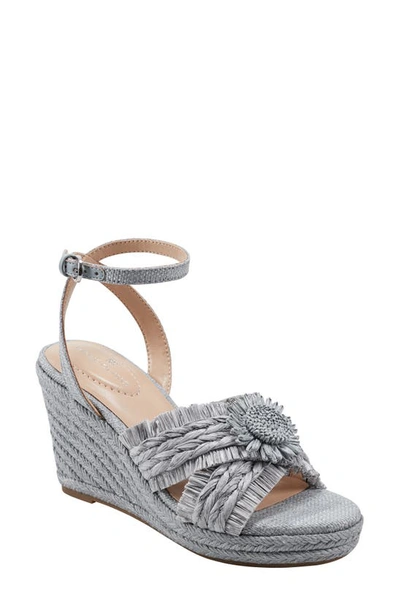 Bandolino Krista Espadrille Wedge Ankle Strap Sandal In Light Blue