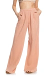 Roxy What A Vibe Organic Cotton Pants In Cafe Creme