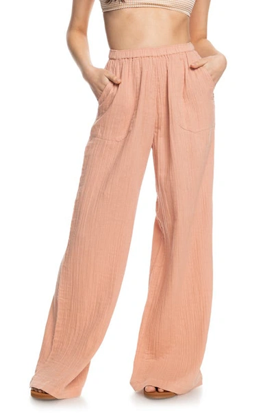 Roxy What A Vibe Organic Cotton Pants In Cafe Creme