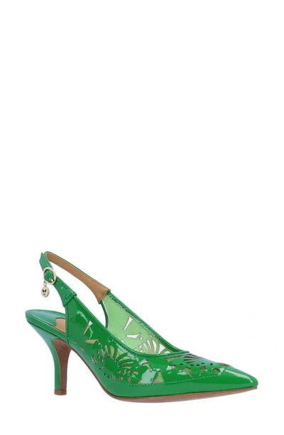 J. Reneé Vanani Slingback Pointed Cap Toe Pump In Green