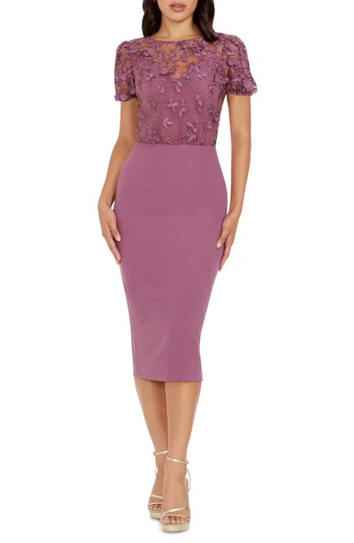 Dress The Population Marianne Lace Sheath Dress In Pink