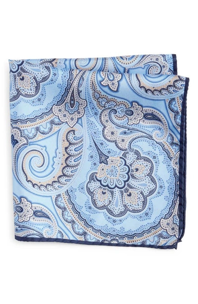 Nordstrom Silk Pocket Square In Lt Blue