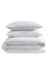 Calvin Klein Washed Texture Cotton Jacquard Duvet Cover Set, Queen In White