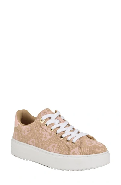 Guess Denesa Platform Sneaker In Light Pink