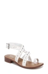 Franco Sarto Ina Toe Loop Sandal In White Studded