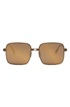 Fendi The  Baguette 55mm Geometric Sunglasses In Shiny Light Brown / Mirror