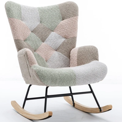 Simplie Fun Modern Patchwork Accent Chair In Gray