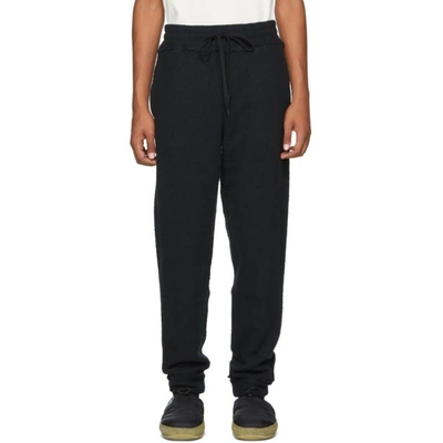 Kozaburo Black Raw Flat Seamer Lounge Pants In Charcoal