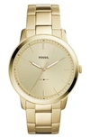 Fossil Men's Minimalist Gold-tone Stainless Steel Bracelet Watch 44mm