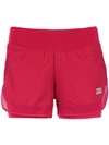 Track & Field Layered Shorts In Pink