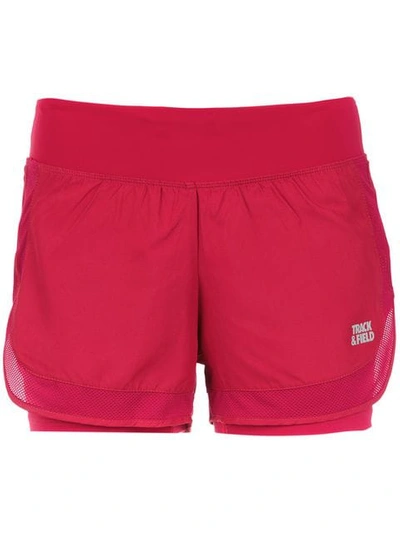 Track & Field Layered Shorts In Pink