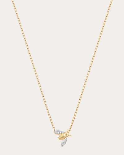 Sara Weinstock 18k Two-tone Gold Queen Bee Diamond Petite Pendant Necklace, 16"l In Yellow Gold