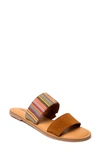 Minnetonka Franky Slide Sandal In Brown Multi