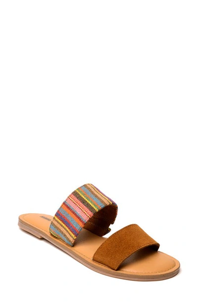 Minnetonka Franky Slide Sandal In Brown Multi