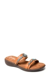 Minnetonka Brenn Slide Sandal In Cognac