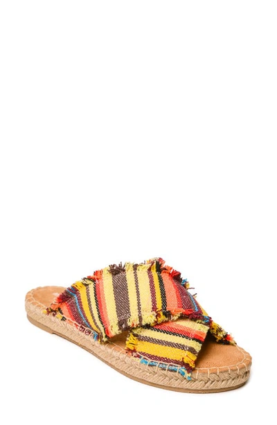 Minnetonka Pepper Espadrille Slide Sandal In Golden Summer